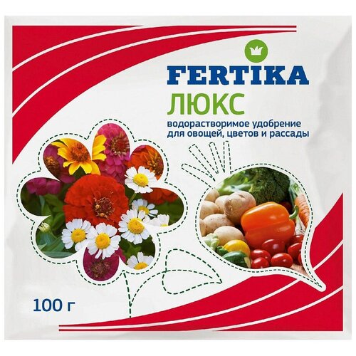 Удобрение FERTIKA Люкс для овощей, цветов и рассады, 0.1 л, 100 г, 1 уп. фотография