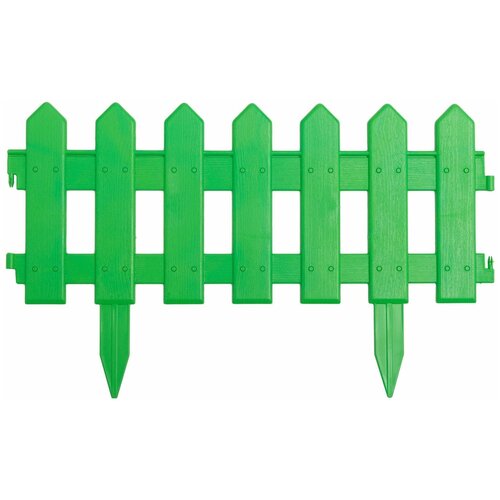 Забор декоративный МастерСад Палисадник зеленый 1,9м / бордюр для сада и огорода / Ограждение садовое для клумб и грядок / забор пластиковый фотография