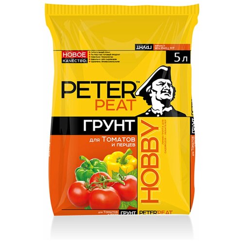 Грунт PETER PEAT Линия Hobby для томатов и перцев, 5 л, 1.5 кг фотография