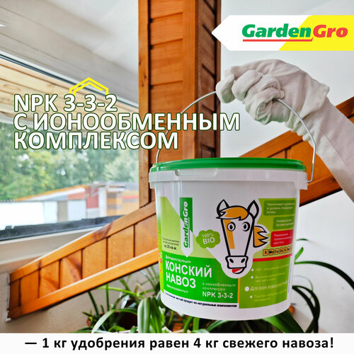 фотография Конский навоз гранулированный GardenGro, 5 л, купить онлайн 1050 рубл