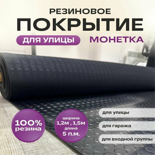 Резиновое покрытие Монетка для улицы 1.2м*5 м фотография