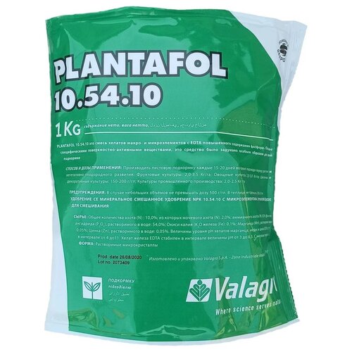 Удобрение Valagro PLANTAFOL 10-54-10, 1 л, 1000 г, 1 уп. фотография