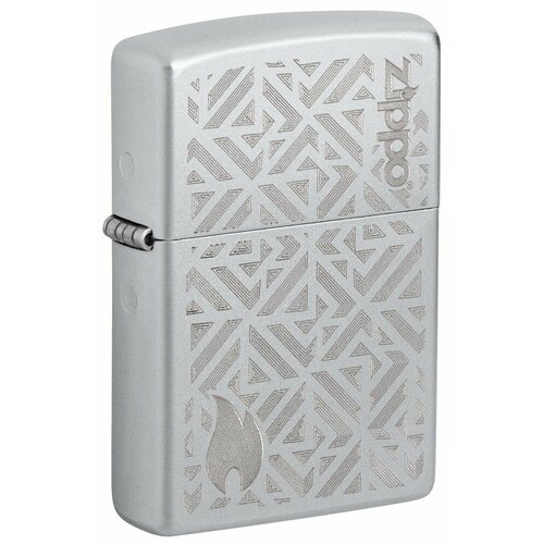 Зажигалка ZIPPO Mosaic с покрытием Satin Chrome, латунь/сталь, серебристая, матовая, 38x13x57 мм фотография