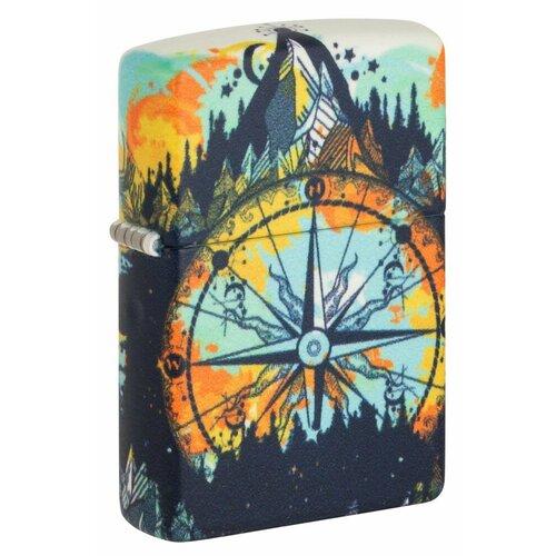 Зажигалка ZIPPO Compass с покрытием Glow In The Dark Green, латунь/сталь, разноцветная, 38x13x57 мм фотография