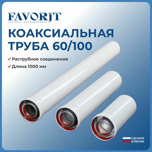 Коаксиальная труба Favorit 60/100-1000 мм фотография