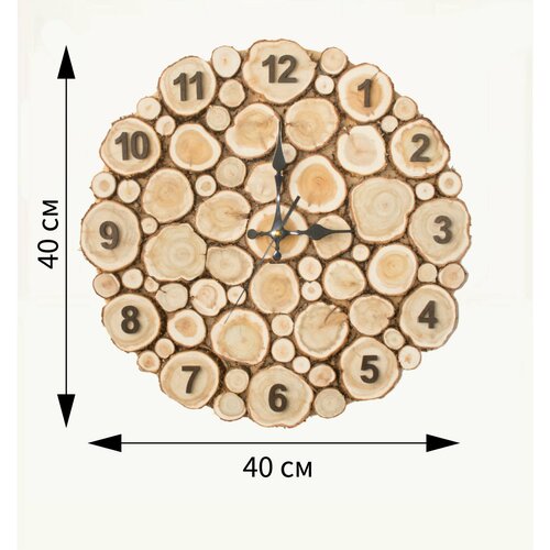 фотография Настенные часы для бани и сауны из можжевельника 