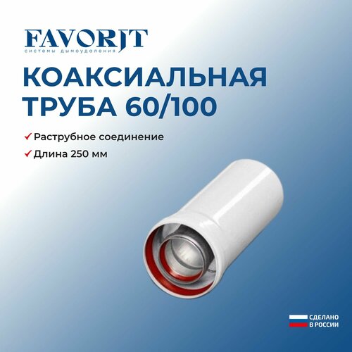 Коаксиальная труба Favorit 60/100-250 мм фотография