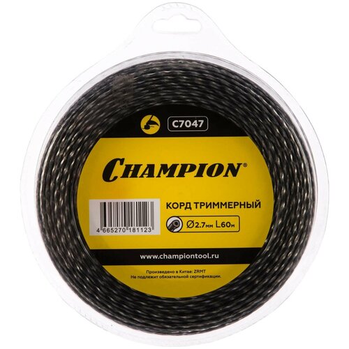 фотография Леска CHAMPION Tri-twist 2.7мм*60м (витой треугольник)+нож, купить онлайн 1343 рубл