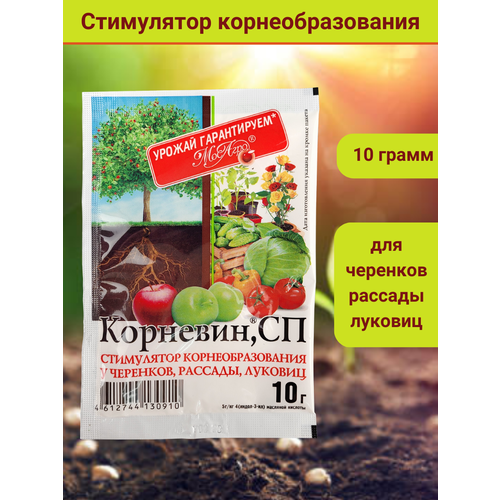 Корневин, стимулятор образования и роста корней, в комплекте 1 упаковка по 10 г. фотография