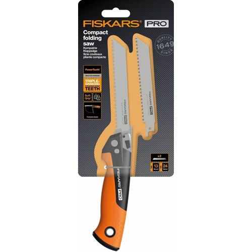 Складная пила Fiskars, 2 лезвия дерево, металл, 130 мм (1062934) фотография