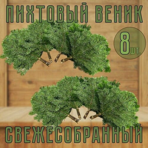 Веник Пихтовый свежесобранный для бани 8шт. фотография