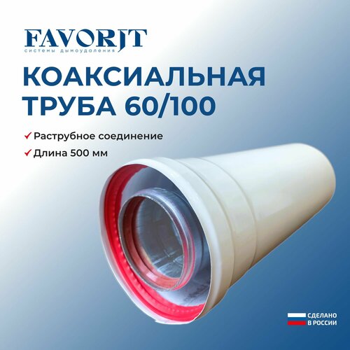 Коаксиальная труба Favorit 60/100-500 мм фотография