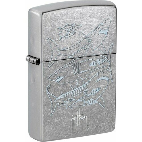 Зажигалка ZIPPO Guy Harvey с покрытием Street Chrome, латунь/сталь, серебристая, 38x13x57 мм фотография