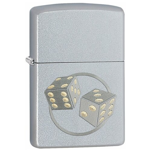 фотография Зажигалка ZIPPO Classic с покрытием Satin Chrome, латунь/сталь, серебристая, матовая, 38x13x57 мм, купить онлайн 6990 рубл