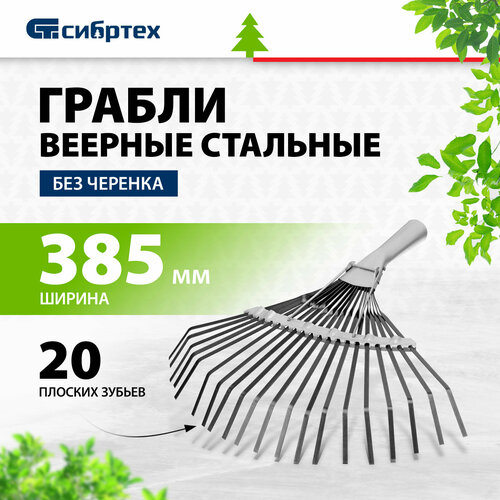 Грабли веерные Сибртех 61778 без черенка (34 см) фотография