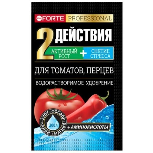 Удобрение для томатов и перцев водорастворимое с аминокислотами Bona Forte, 100 г фотография