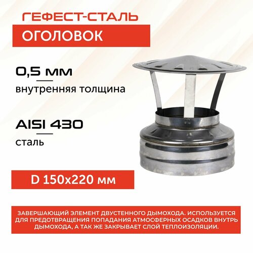 Оголовок 150х220, AISI 430/430, 0,5мм/0,5мм, (К) фотография