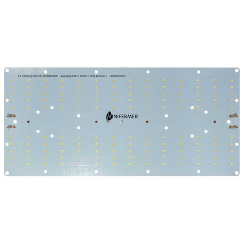 Комплект 1.6 Quantum board Samsung lm301b 3000K+5000K + Samsung lh351h 660nm, 60Вт 18х39см фотография