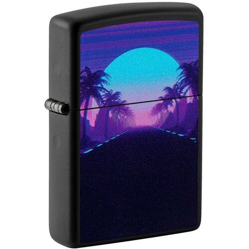 Зажигалка ZIPPO Sunset Black с покрытием Black Light, латунь/сталь, чёрная, матовая, 38x13x57 мм фотография