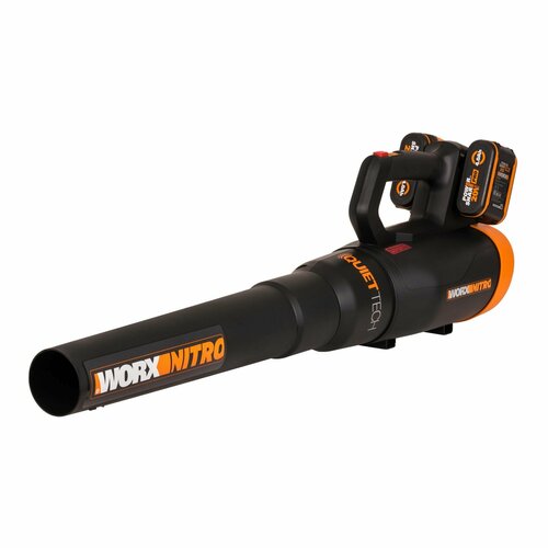 Аккумуляторная воздуходувка с бесщеточным мотором Worx Nitro QuietTech WG581E, 40В, 2 АКБ по 4 Ач + двойное ЗУ 2 x 2A фотография