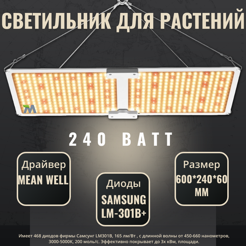 Светильник для растений SL 2000 quantum board, 468 диодов Samsung LM-301B фотография