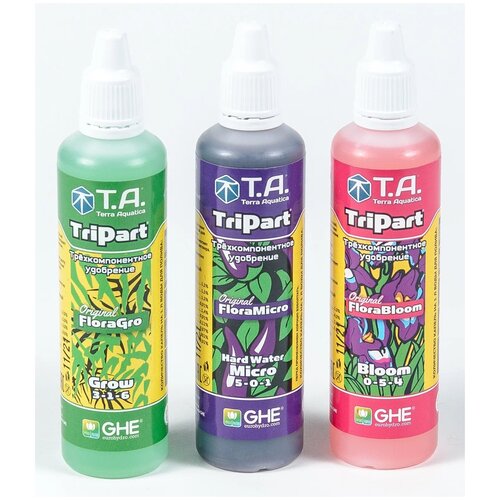 Удобрение Terra Aquatica TriPart Grow + Bloom + Micro, 0.18 л, 180 г, 3 уп. фотография