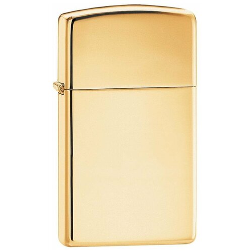 Оригинальная бензиновая зажигалка ZIPPO Slim® 1654B с покрытием High Polish Brass фотография