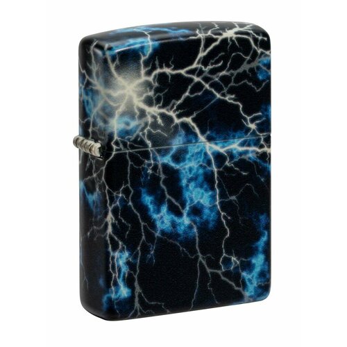 Зажигалка ZIPPO Lightning с покрытием Glow In The Dark Green, латунь/сталь, черная, 38x13x57 мм фотография